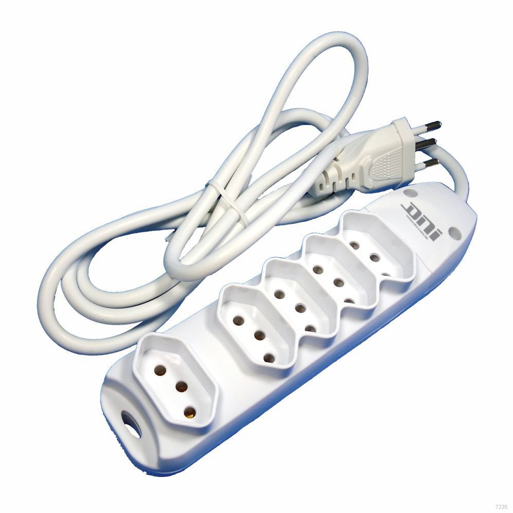 EXTENSAO BR 5 TOMADAS 2P+T 10A CABO PP 3M MUNIDO PCS CONEXAO P/ TENSAO INFERIOR A 1000 V