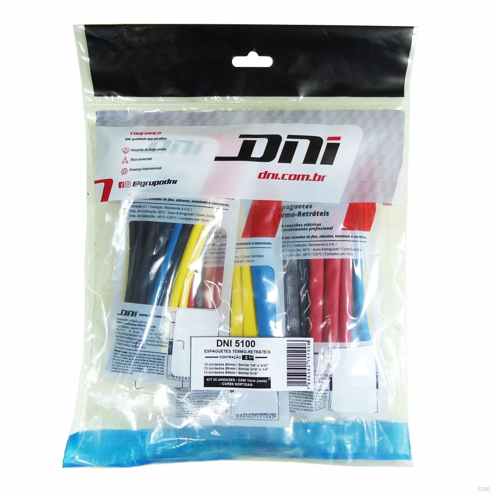 KIT ESPAGUETES TERMO RETRATEIS DIAMETRO 4 6 E 8 MM 45 UNI