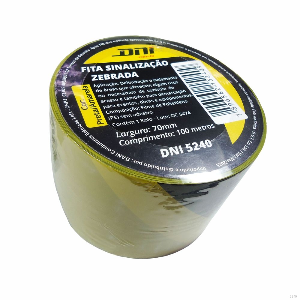 FITA ZEBRADA SINALIZACAO 100M X 70MM