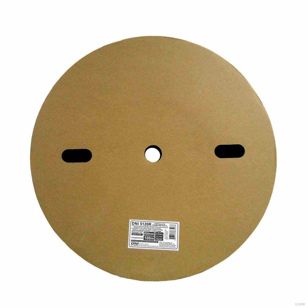 ESPAGUETE TERMO - RETRATIL 20MM DIAMETRO CONTRACAO 2:1 - ROLO 100 METR