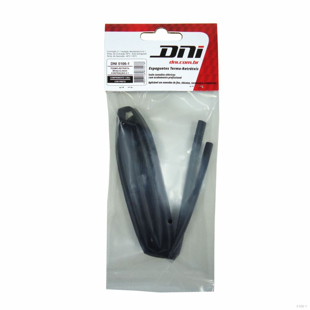 ESPAGUETE TERMO-RETRATIL 6MM SIMILAR 3/16 1/4  POL. CONT 2.1 1M