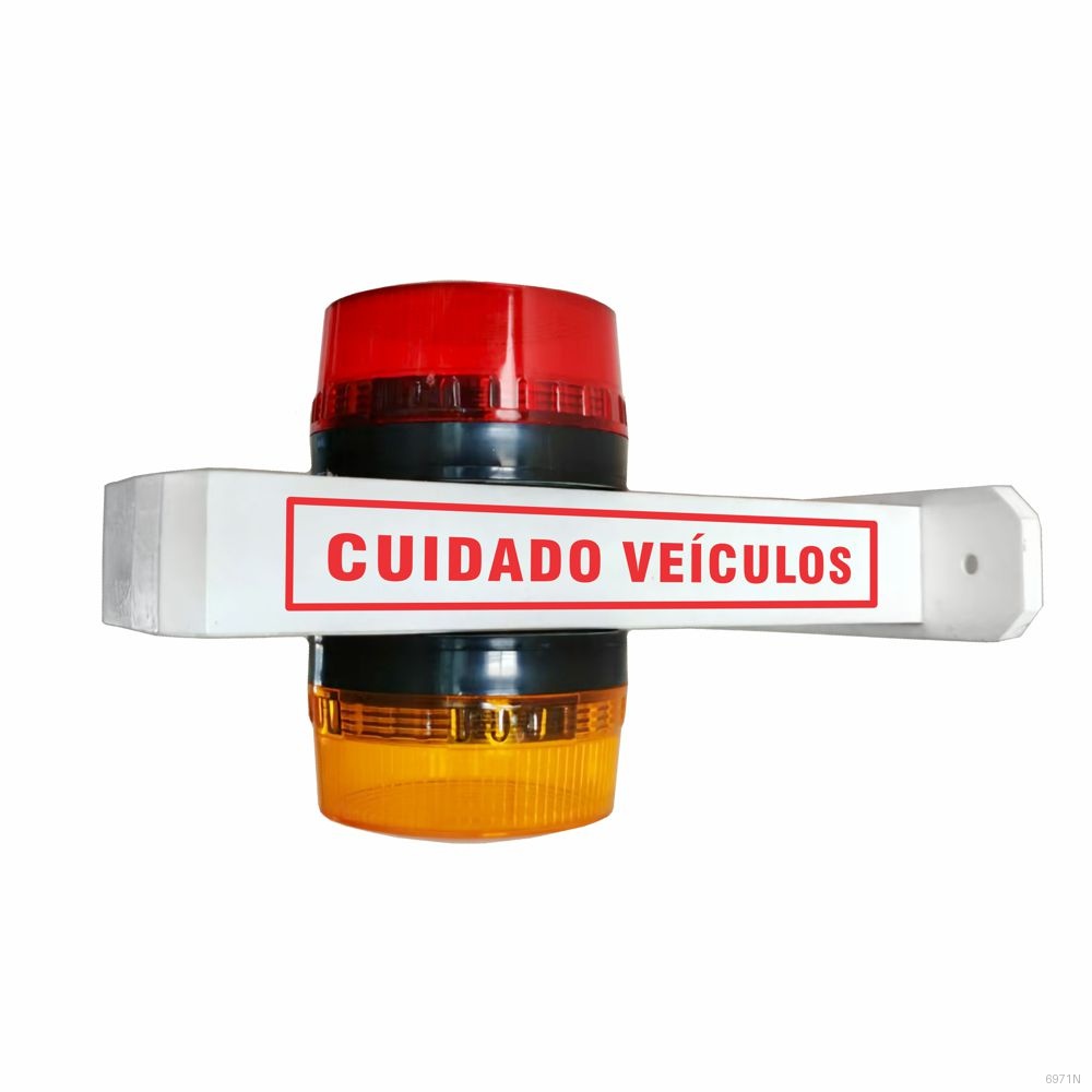 SINALIZADOR GARAGEM BRANCO COM LEDS BIP SONORO BIVOLT