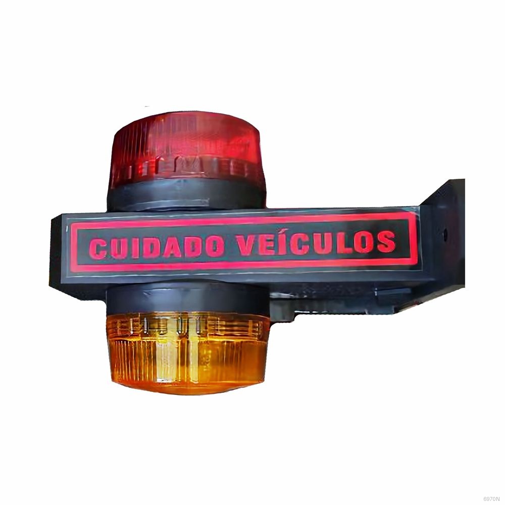 SINALIZADOR GARAGEM PRETO COM LEDS BIP SONORO BIVOLT