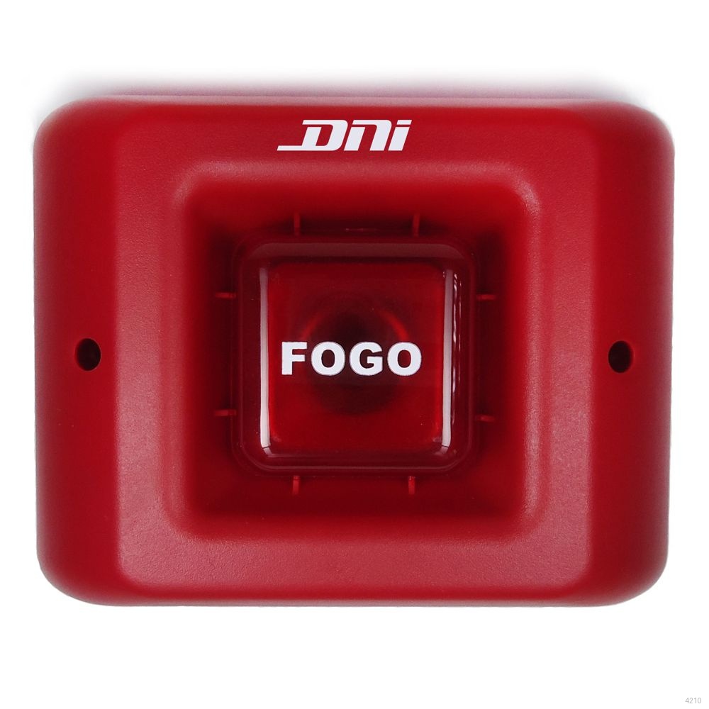 SIRENE DE INCENDIO COM SINALIZADOR VISUAL 112DB TIPO BOMBEIROS - 24V