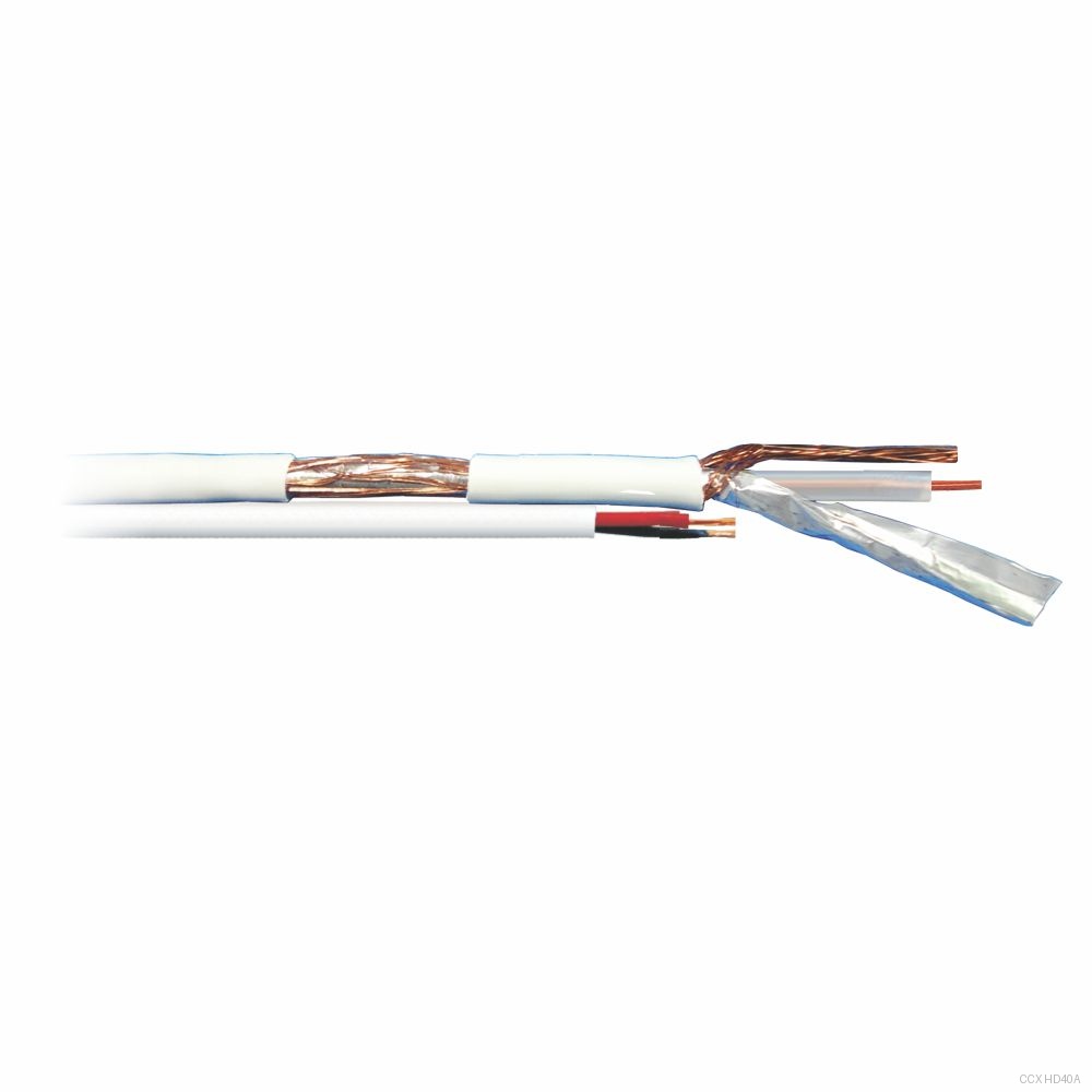 CABO COAXIAL HD 40 C/ ALIMENTACAO 2X0.50MM2 (100 MTS)