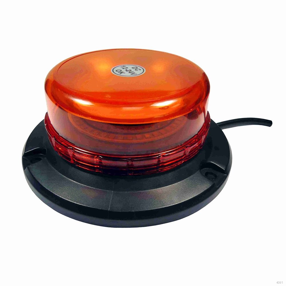 SINALIZADOR TRIPLA FUNCAO ALTA POTENCIA  20W GIROLED /  STROBO / FLASH AMBAR BIVOLT