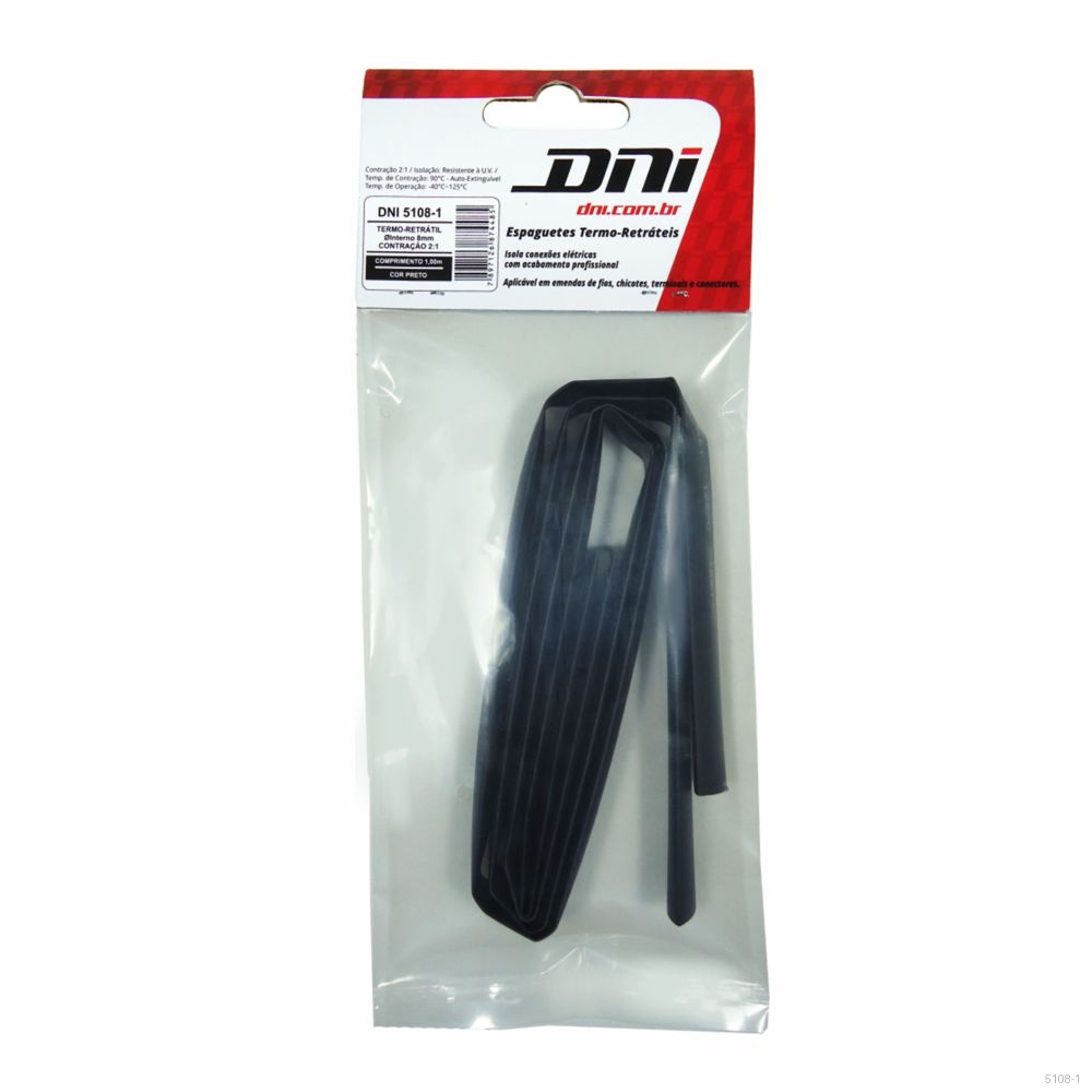ESPAGUETE TERMO-RETRATIL 8MM 5/16 POL. CONTRACAO 2.1 1M