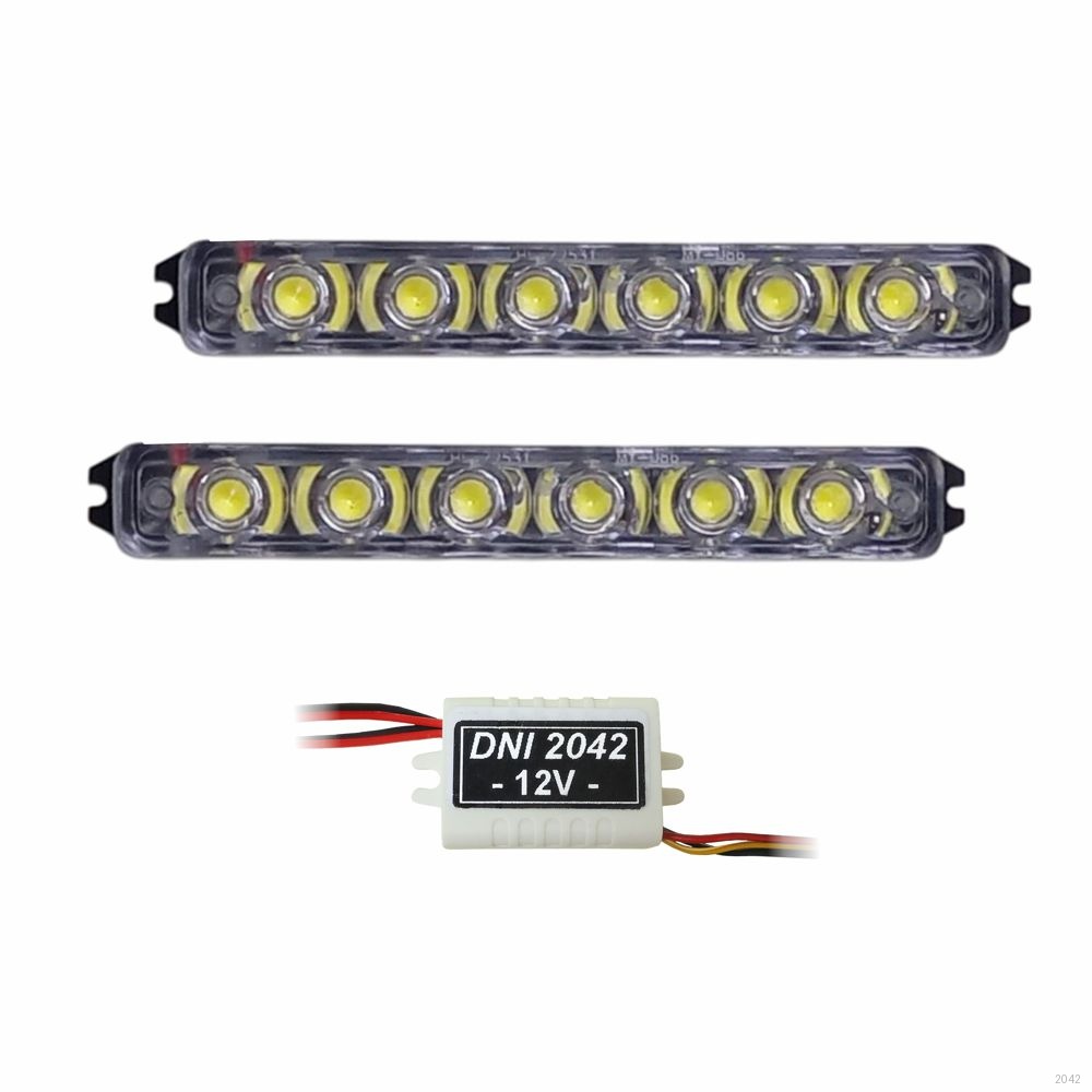 STROBO KIT 2 BARRAS VARIAS FUNCOES MOTOS E VIATURAS 6 LEDS CADA