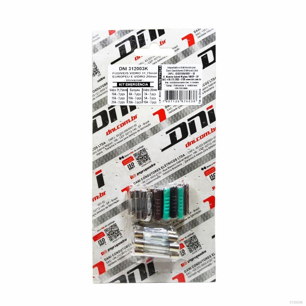 FUSIVEIS VIDRO 31,75MM EUROPEU VIDRO 20MM UNIVERSAL - 27 PCS BLISTER