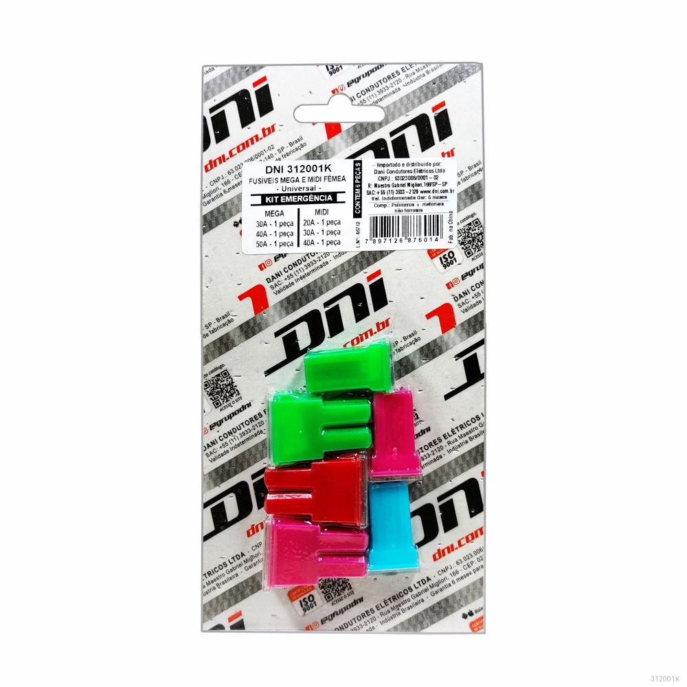 FUSIVEIS MEGA E MIDI FEMEA UNIVERSAL - 6 PCS BLISTER
