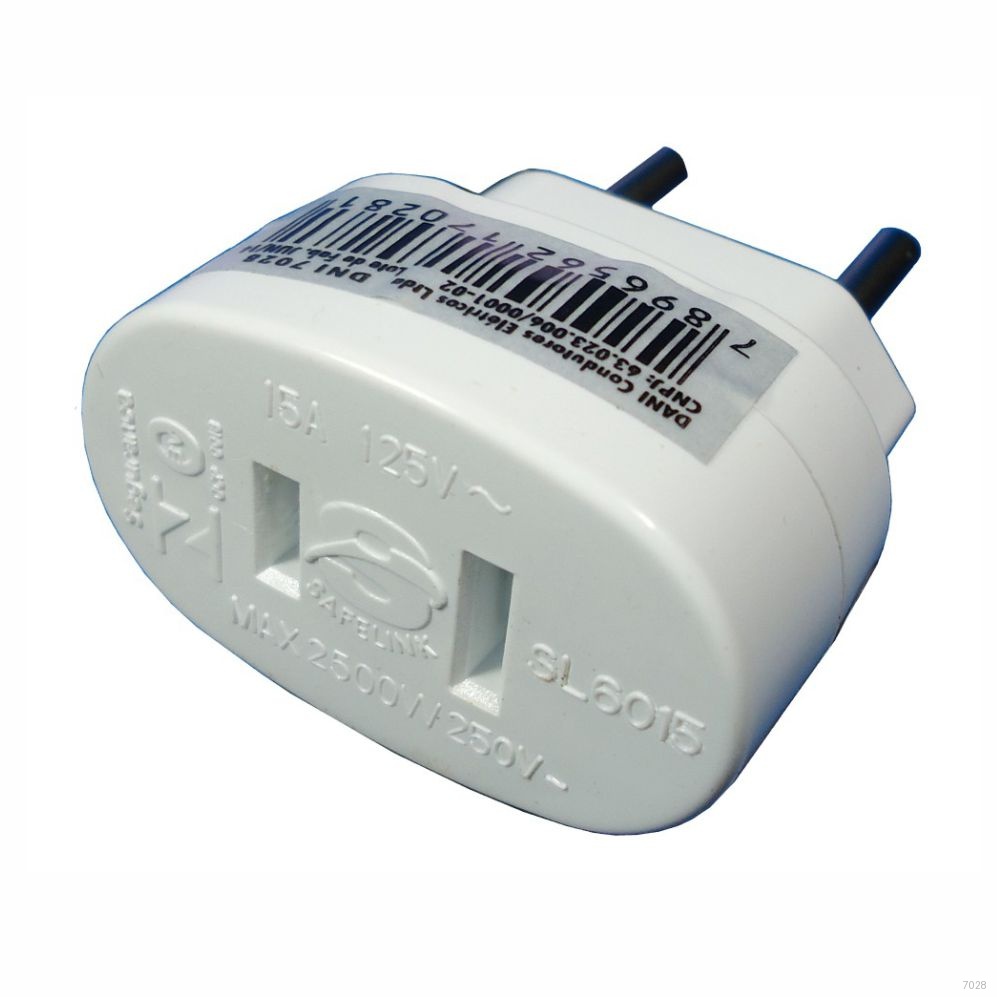 ADAPTADOR UNIVERSAL , 2P CHATO P/ REDONDO, 10A -127250 VAC
