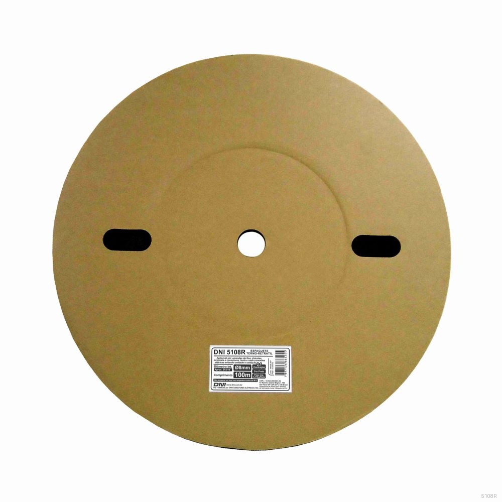 ESPAGUETE TERMO - RETRATIL 8MM DIAMETRO CONTRACAO 2:1 - ROLO 100 METRO