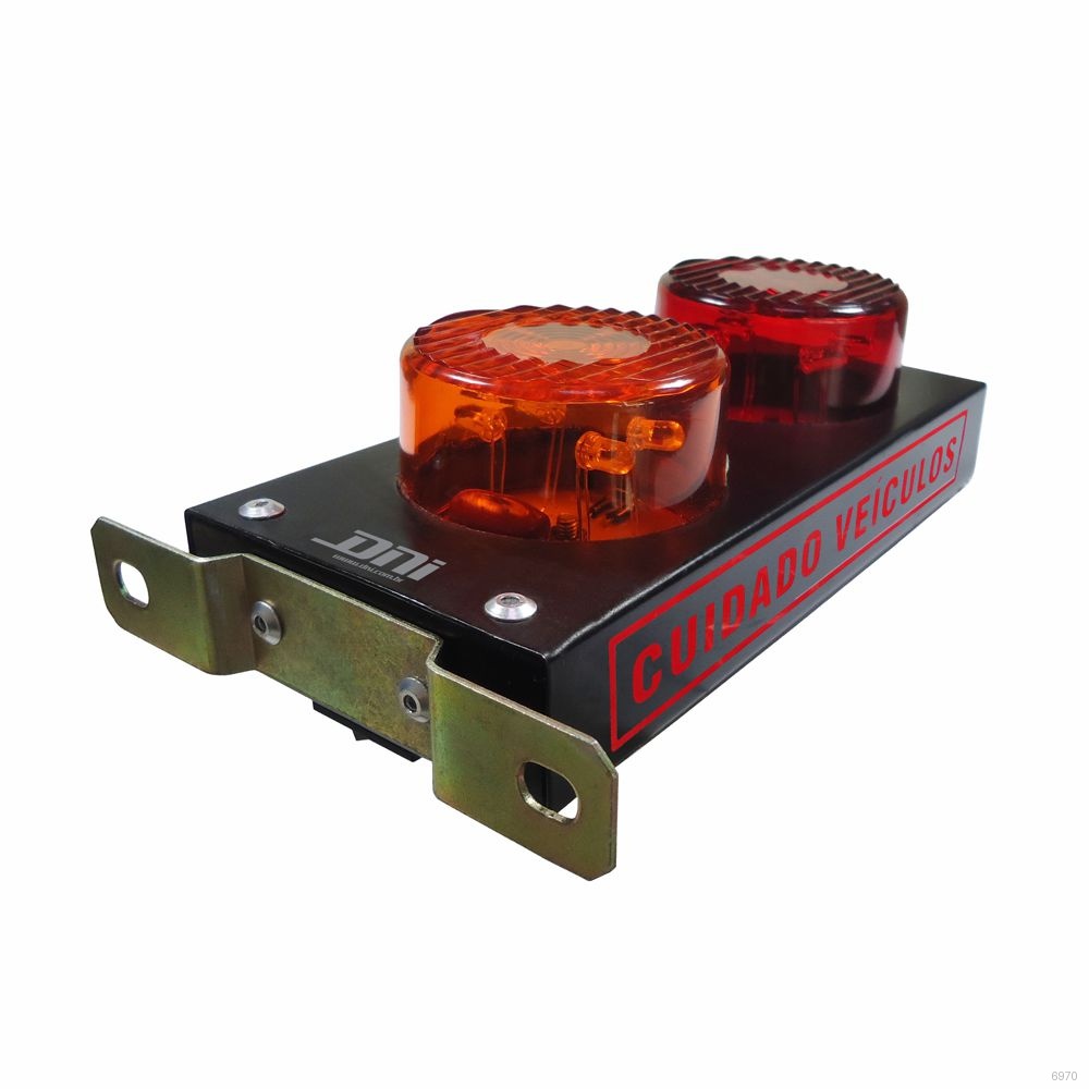 MINI SINALIZADOR GARAGEM PRETO C/ LEDS E BIP SONORO BIVOLT