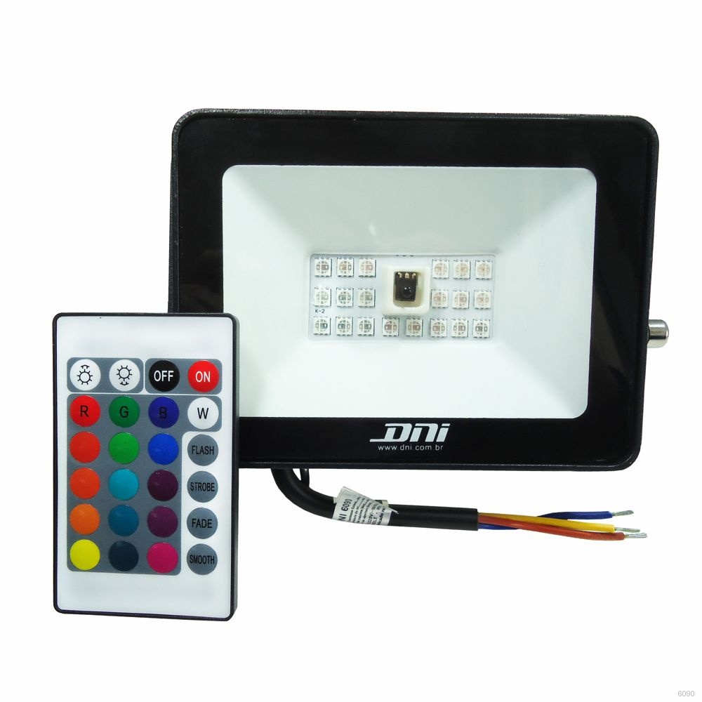 REFLETOR HOLOFOTE LED SLIM RGB BIVOLT