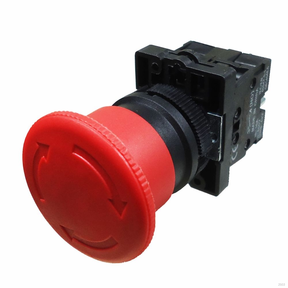 BOTAO EMERGENCIA COGUMELO 1 NF 1 NA VERMELHO