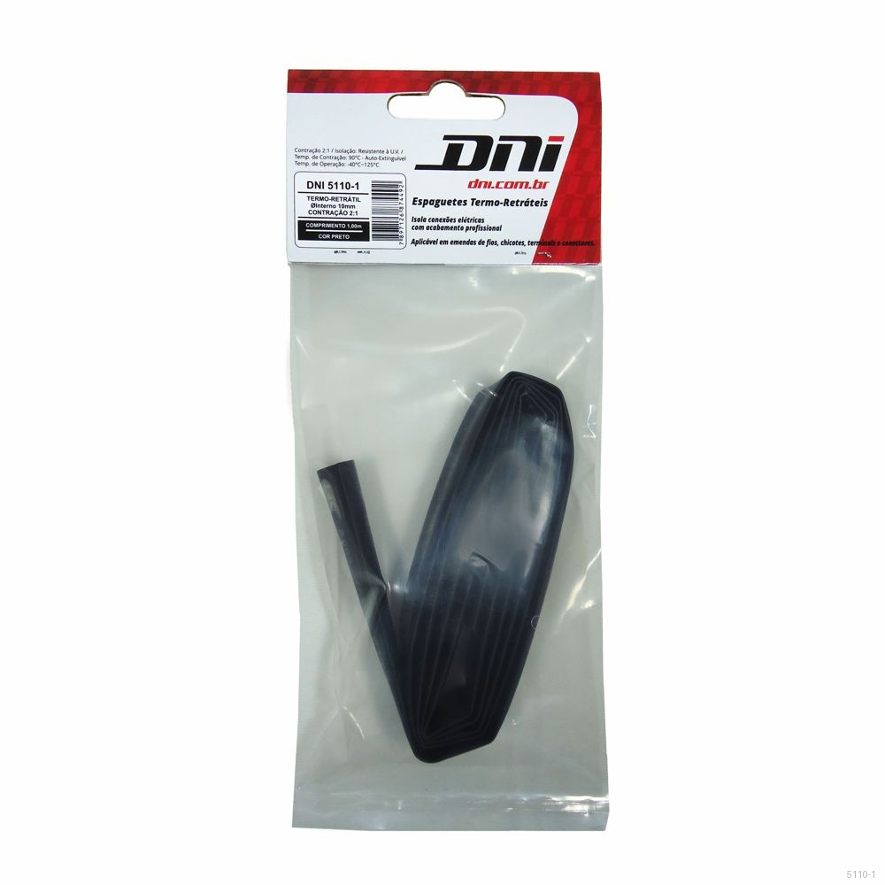 ESPAGUETE TERMO-RETRATIL 10MM 3/8 POL. CONTRACAO 2.1 1M